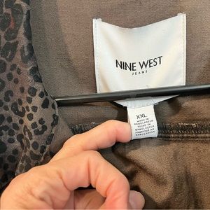 Jean Jacket - “Nine West” leopard print . Pre owned